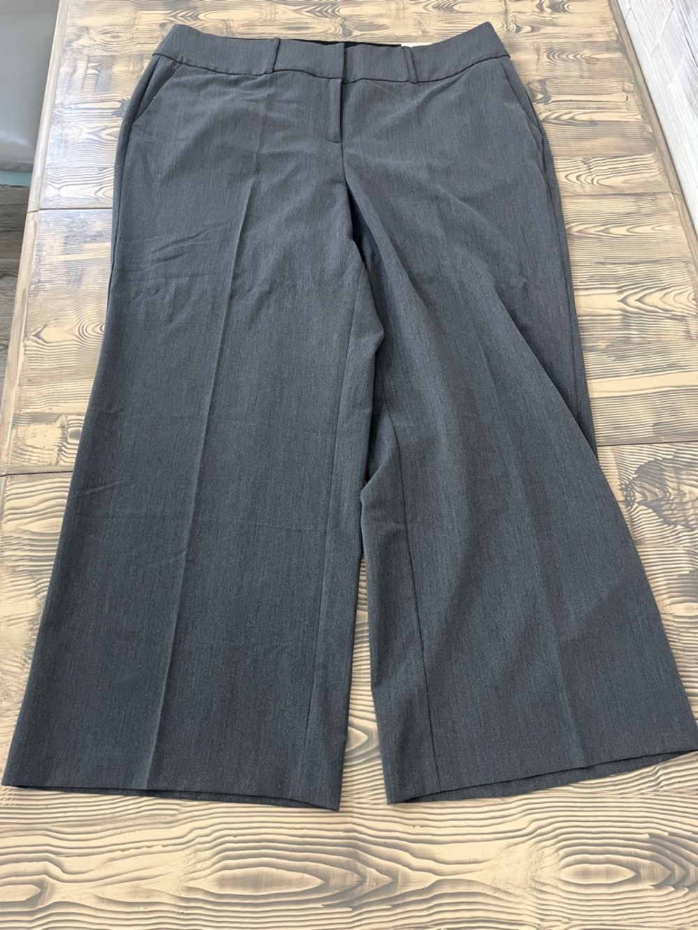 Lane Bryant Charcoal Wide-Leg Crop Pants
